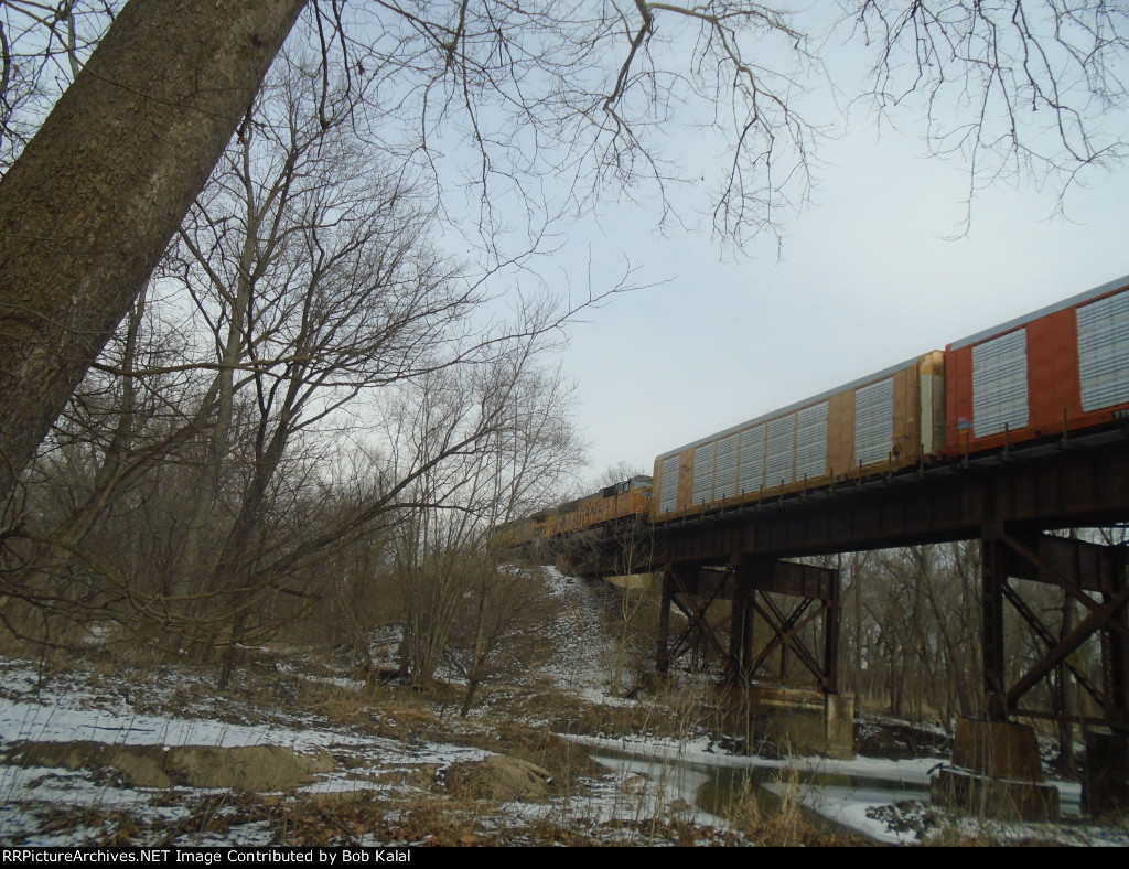 as luck would have it, while down in the creek bottom, a UP train rolls north