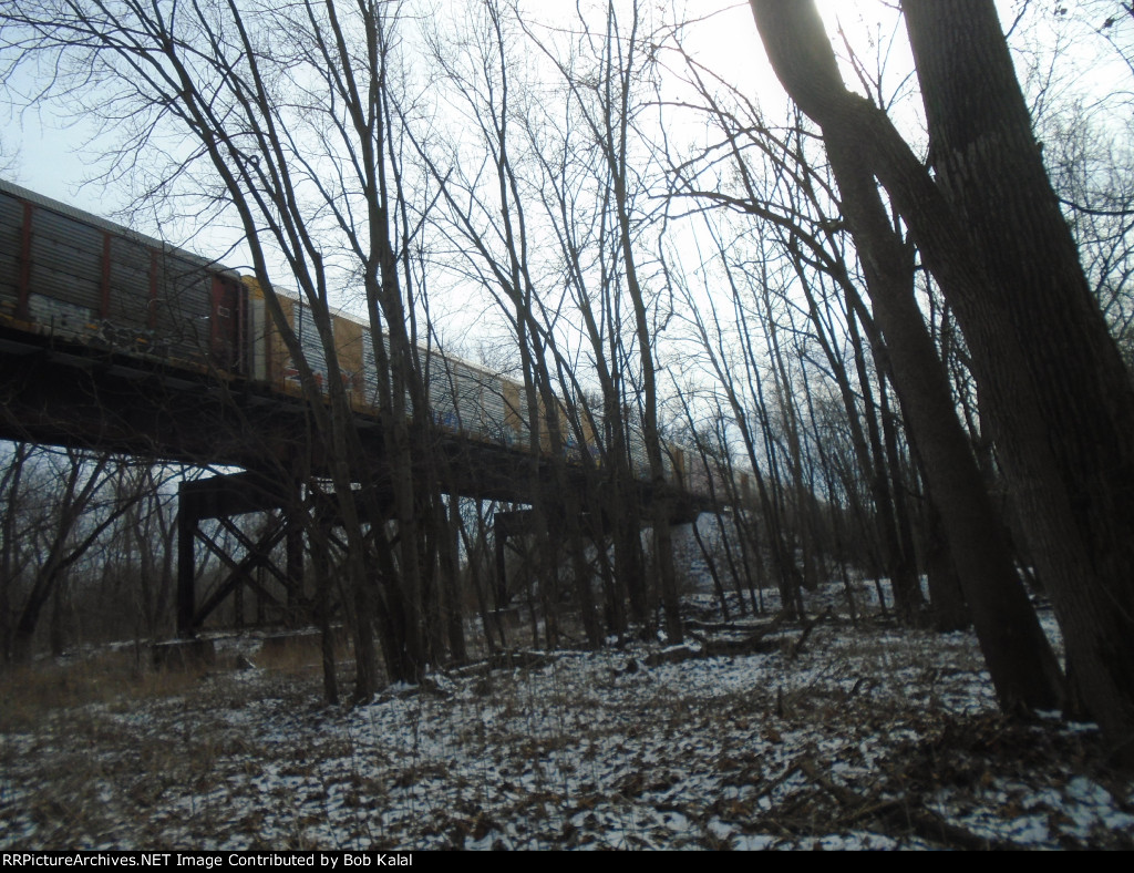 as luck would have it, while down in the creek bottom, a UP train rolls north