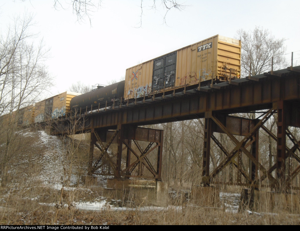 as luck would have it, while down in the creek bottom, a UP train rolls north