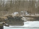 looking East towards Creek Bridge Abutments