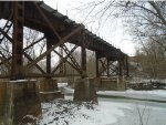 closer look at UP bridge where crosses creek