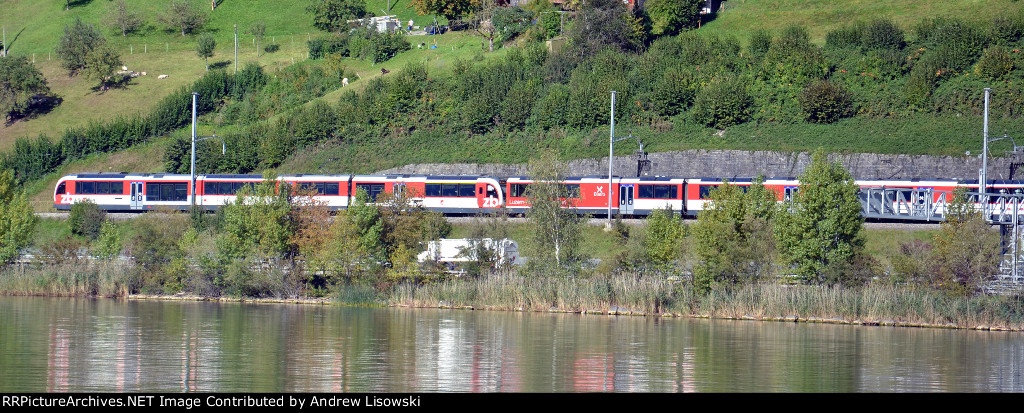 Zentralbahn (ZB) Passenger Train Along Lake Lucerne