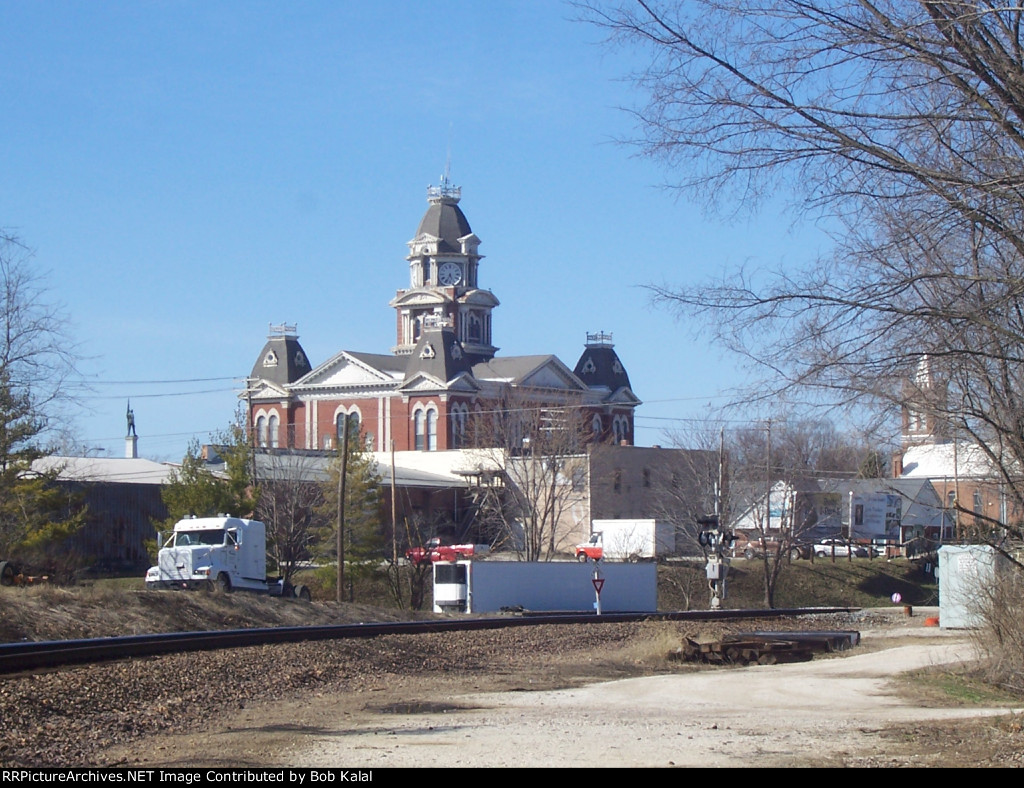 track heading north & Town Hall