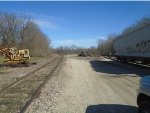 track on left heads north back to main line, tracks right deadend at Kaskaskia River
