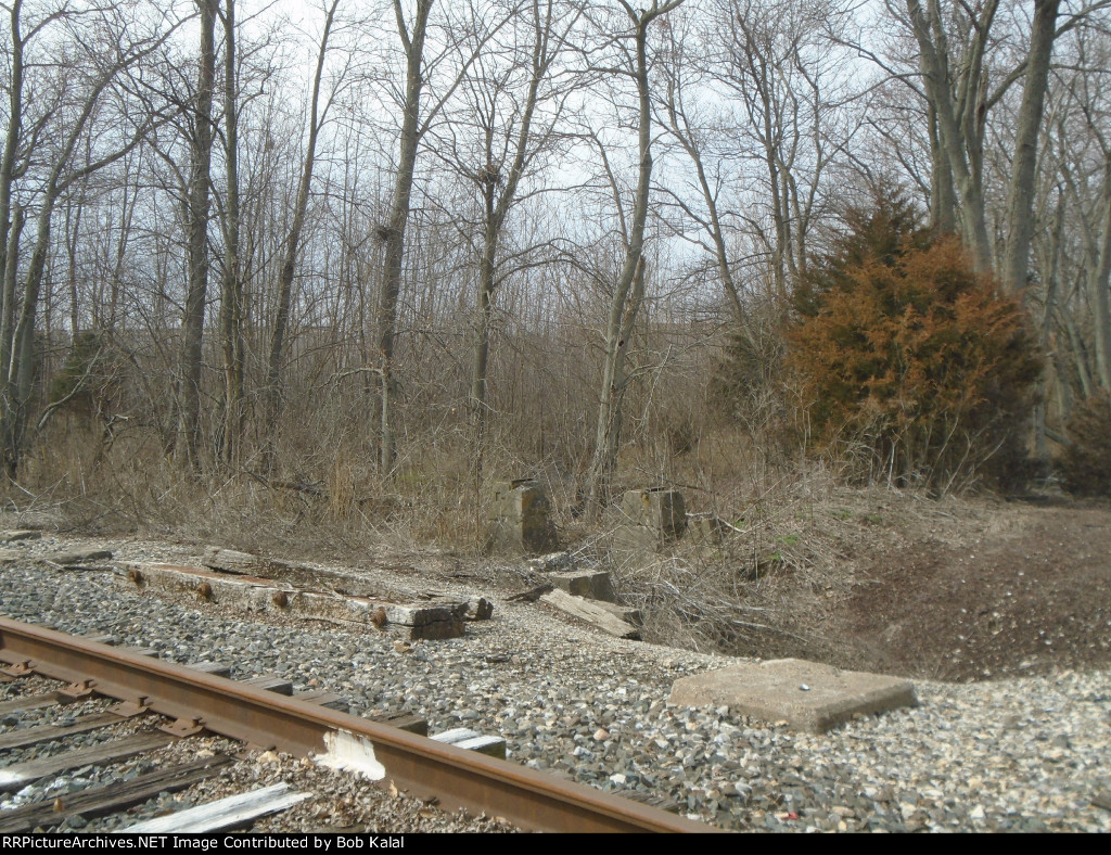 old concrete footings from old signs or building