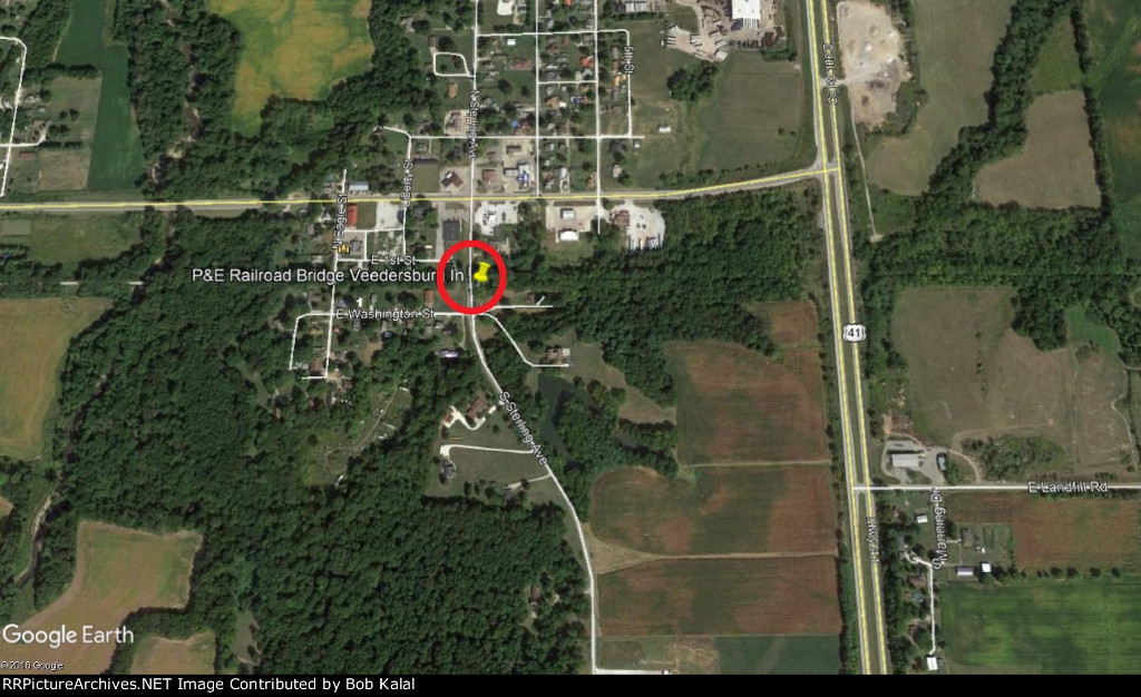 Veedersburg In P&E Railroad Bridge Aerial