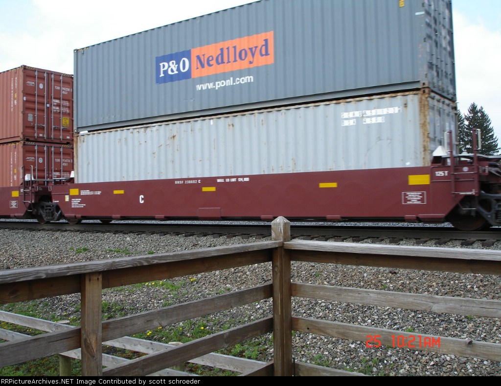 BNSF 238682C Double Stackcar w/SEAU 850123 Container EB