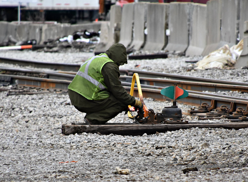 Frozen switch lock gets a little encouragement.