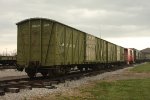Former US Army boxcars.