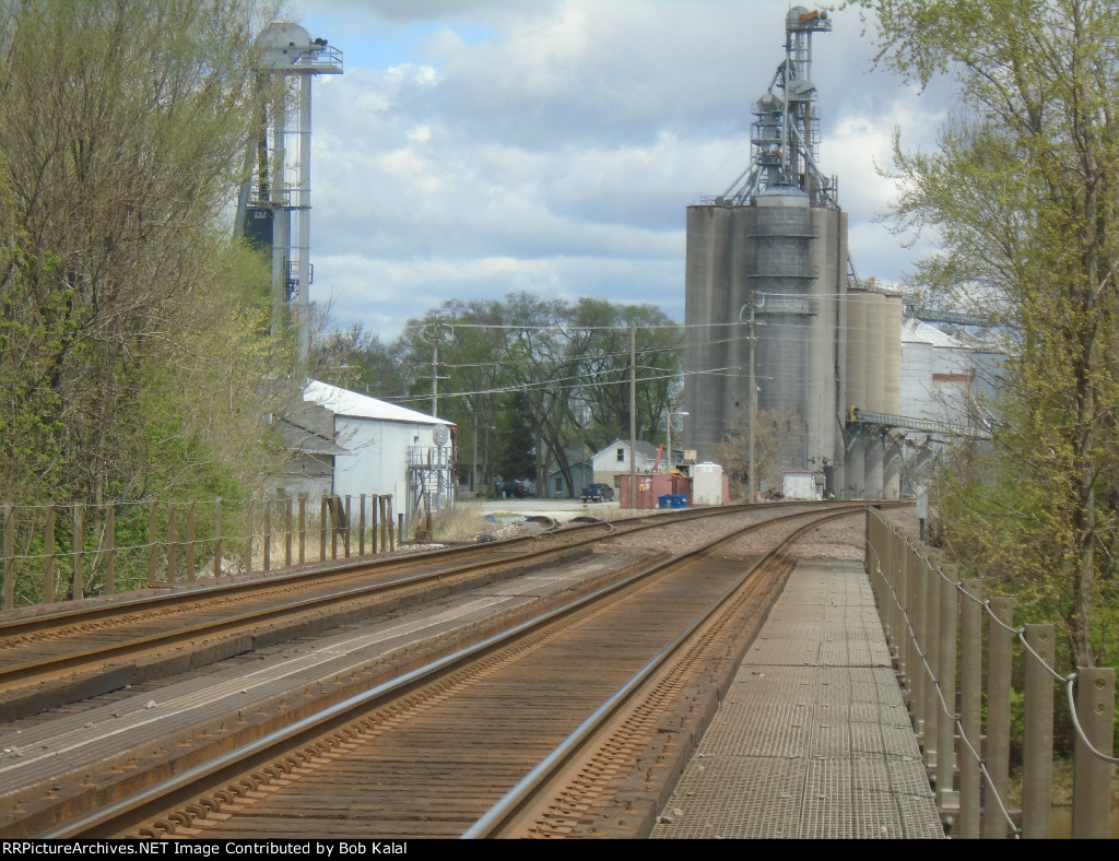 Momence Island North Trestle looking North at Grain Elevator