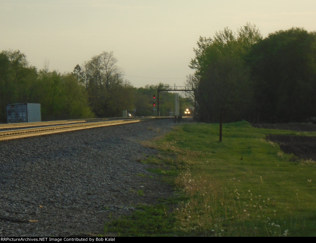 Looking West at BNSF 6710 leading a stack Train East