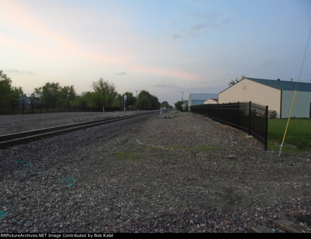 looking north at the iron fencing they put up