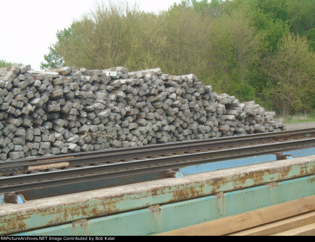 piles of old concrete ties
