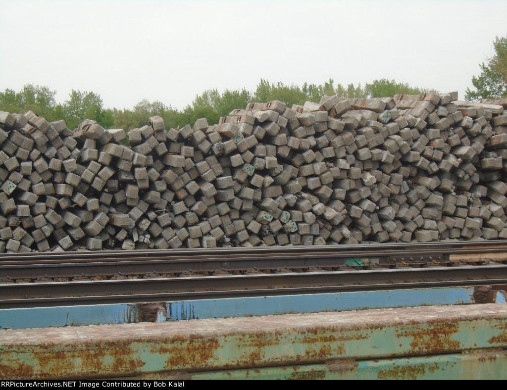 piles of old concrete ties