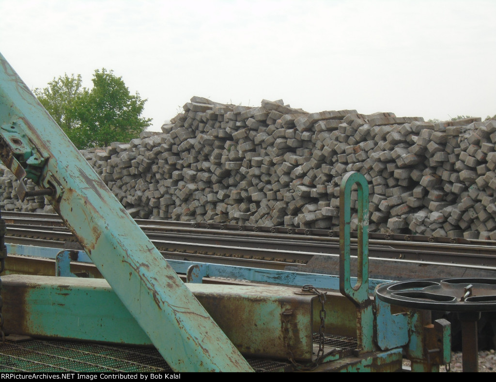 piles of old concrete ties