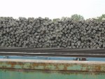 piles of old concrete ties