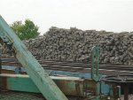 piles of old concrete ties