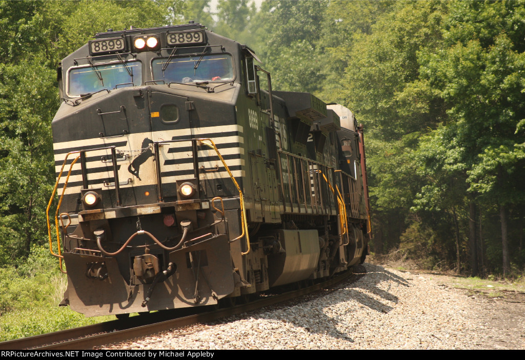 NS 393 on a heavy curve.
