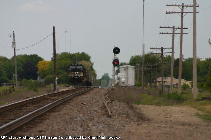 Southbound waits for a meet