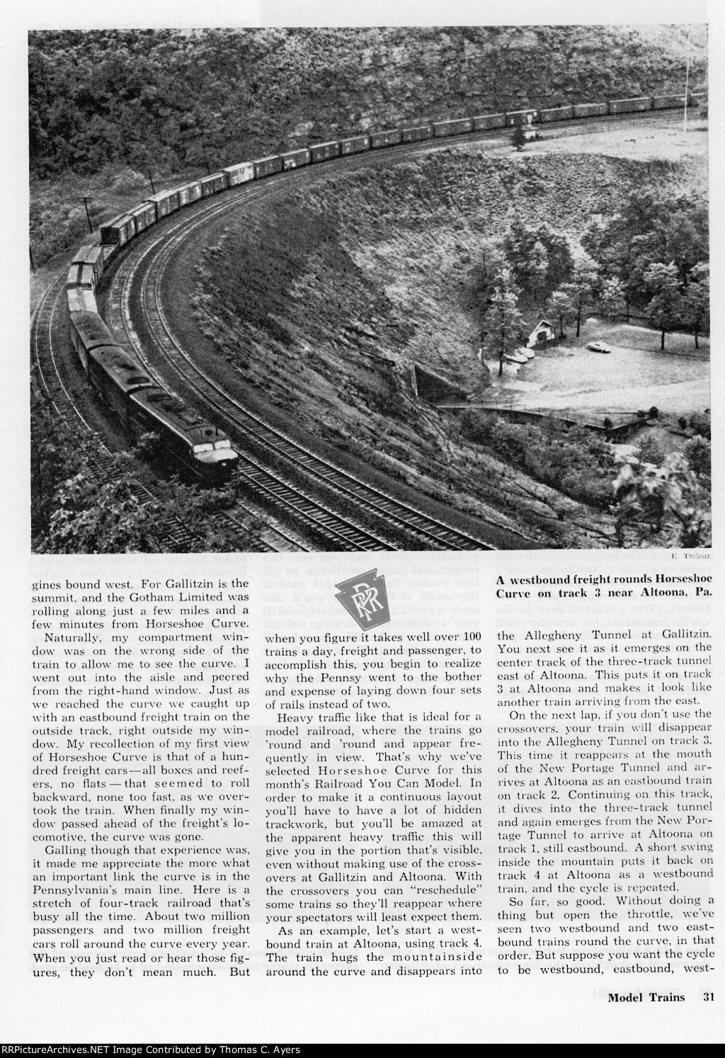"Pennsy's Famous Horseshoe Curve," Page 31, 1954