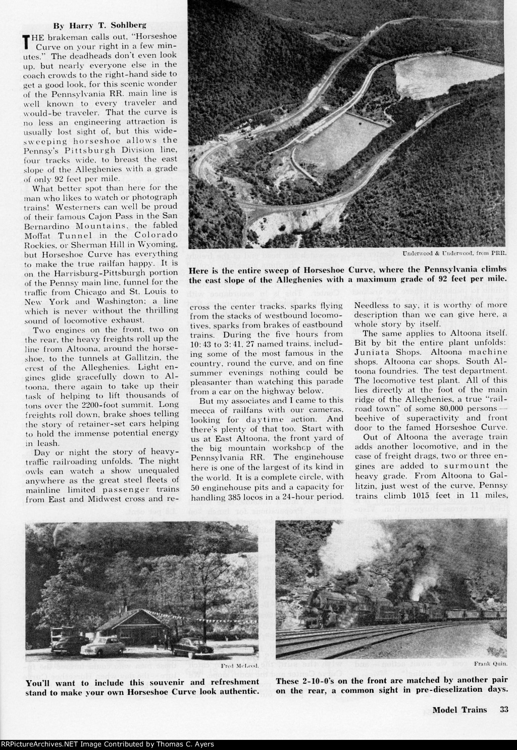 "Pennsy's Famous Horseshoe Curve," Page 33, 1954