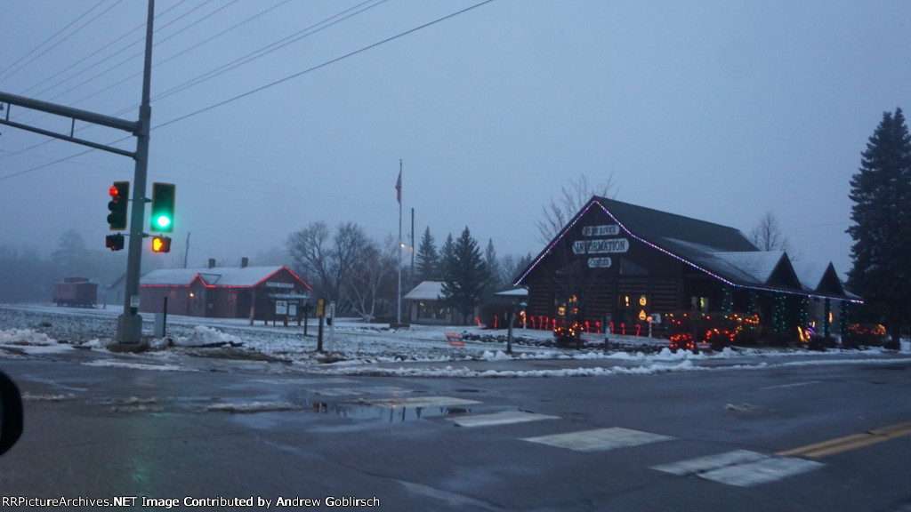 Dark Red Caboose Christmas