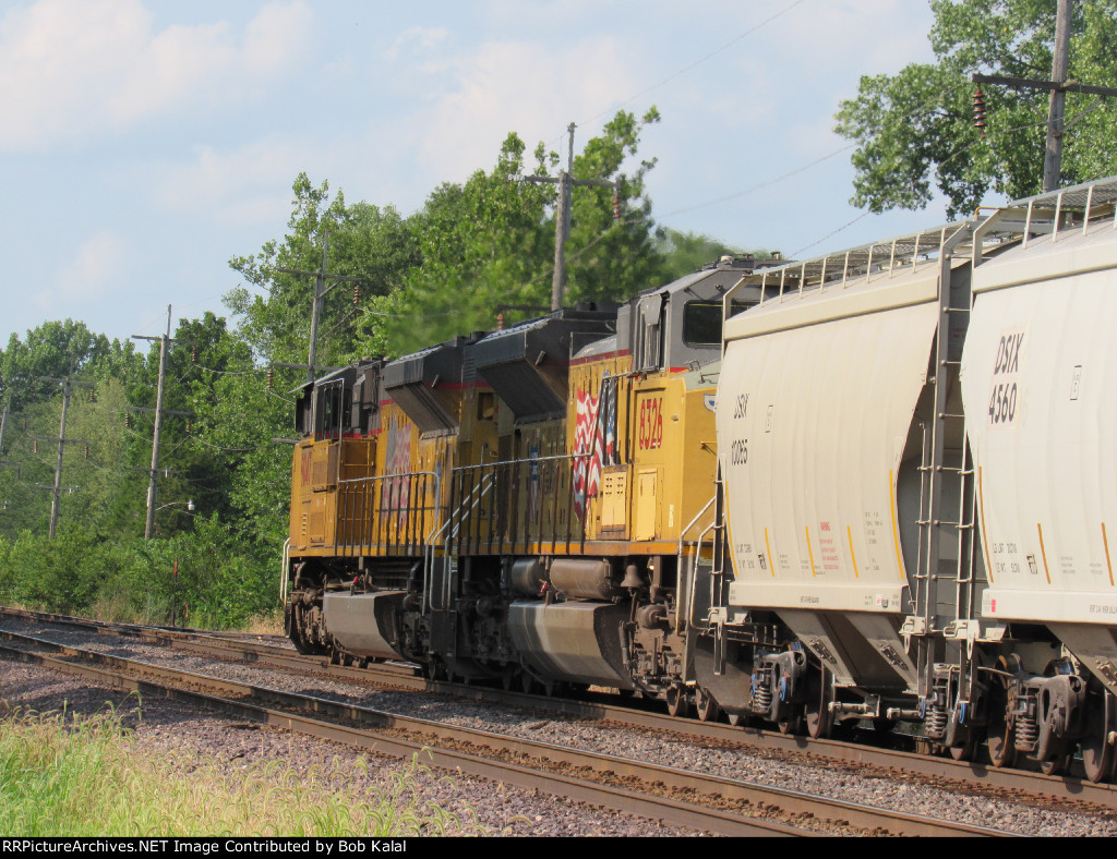 UP 9047 UP 8326 heading North thru Woodland