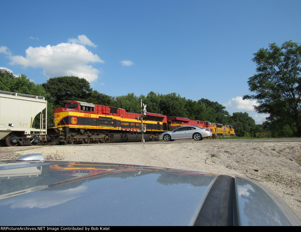 UP 9076 KCS 4832 KCS 4093 at 2nd Street Crossing