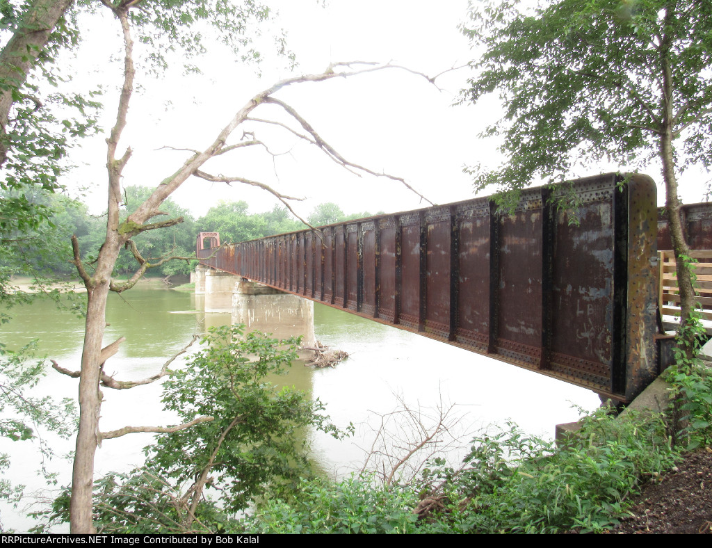 on the east side of Wabash River, looking west at bridge