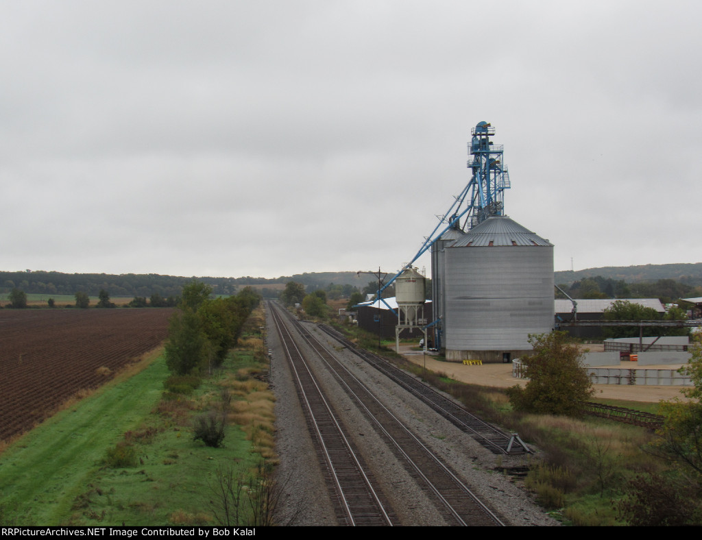 Looking East at Amherst Grain Elevator