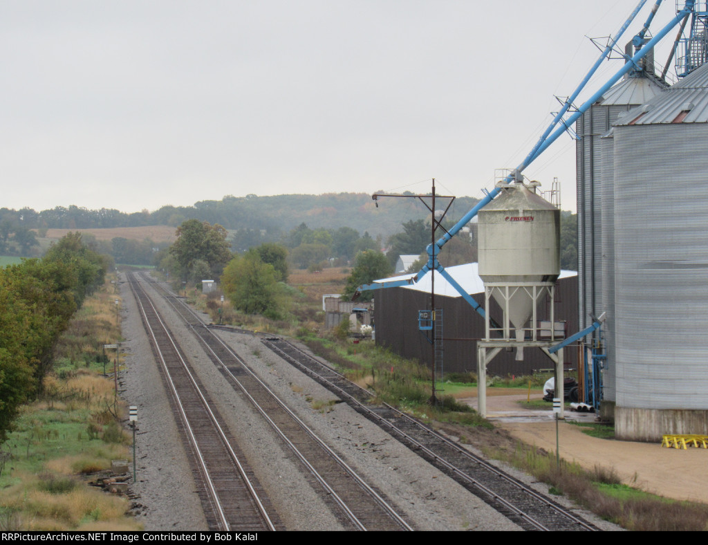 Looking East at Amherst Grain Elevator