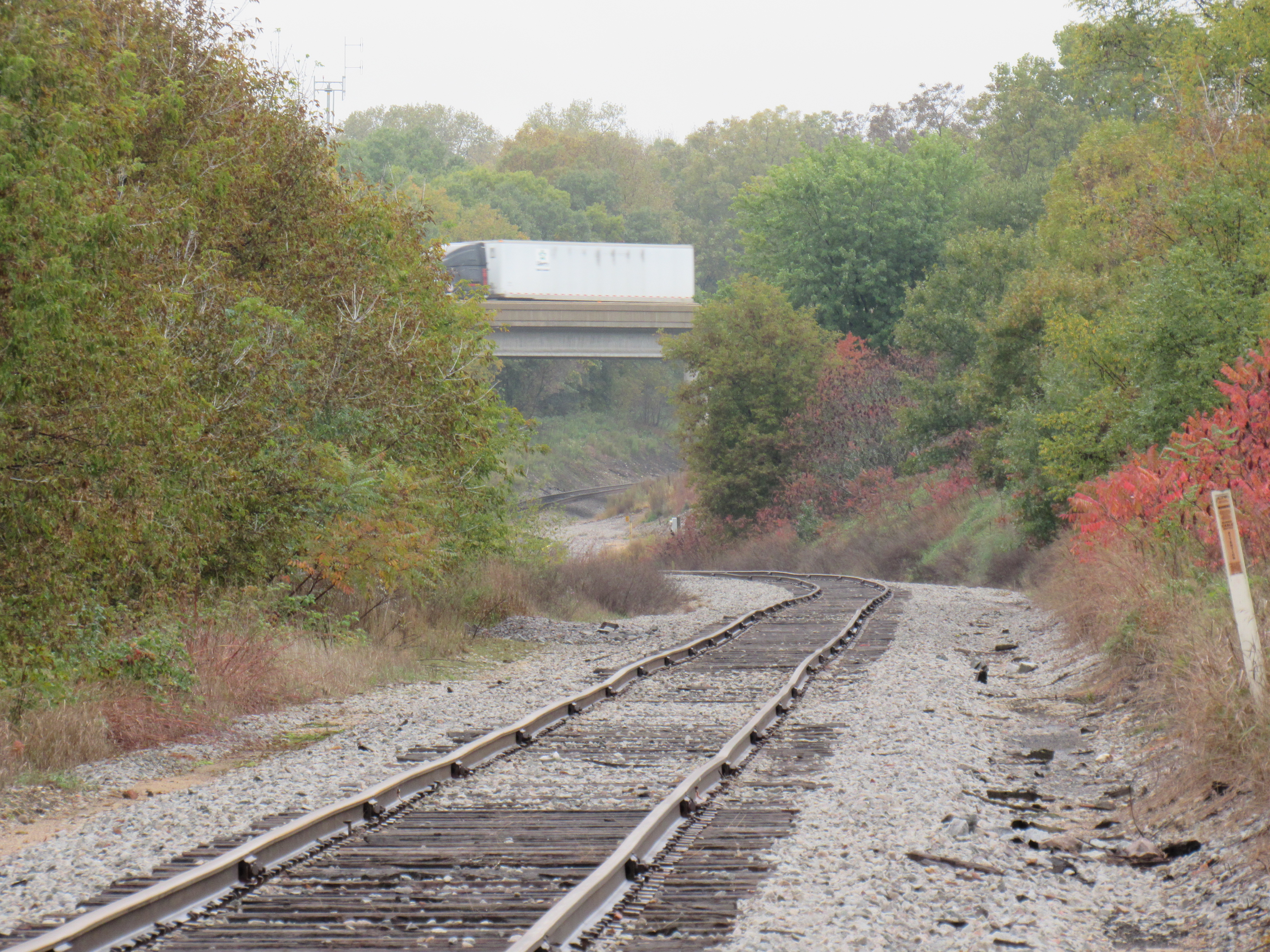 Siding Track looking West, leads east to switch spur for Frontier-Servco FS
