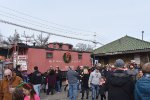 Toys for Tots Train Crowds and an old caboose