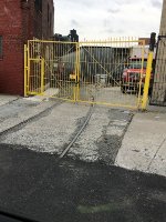 Abandoned Bushwick Branch eastern siding at Meserole Street