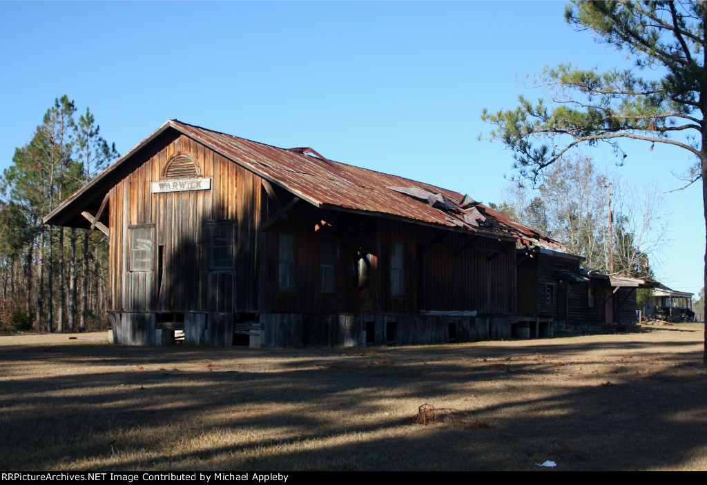 Warwick, GA depot moved down the road from where it originally was. off GA 300.