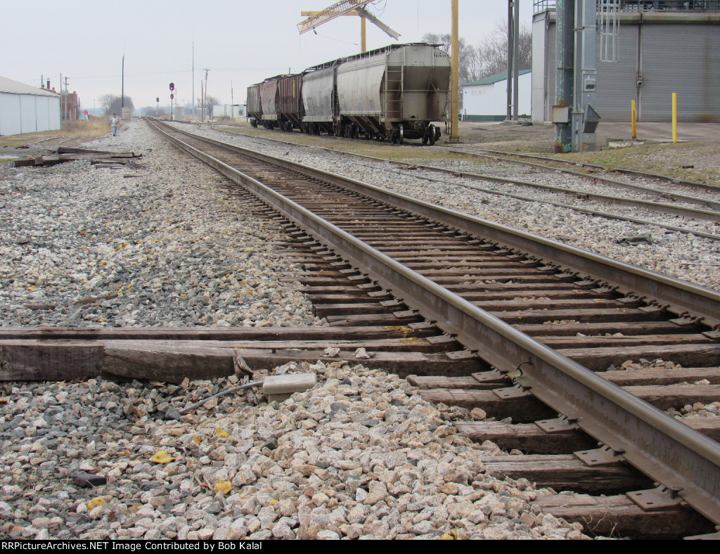 track has been replaced where switch to abandonded spur was