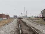 looking South down tracks towards passing track & roundhouse