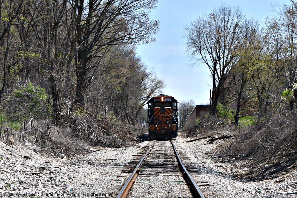 WE 303 is backing away from me.