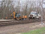 tearing up the old C&EI rail tracks 