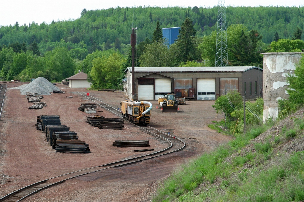 DMIR Depot roundhouse and water tower at yard