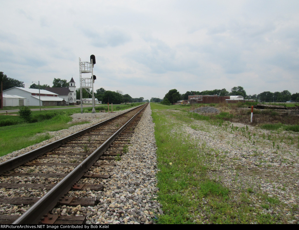 Looking Southwest at IC Track from Perkins St.  Crossing