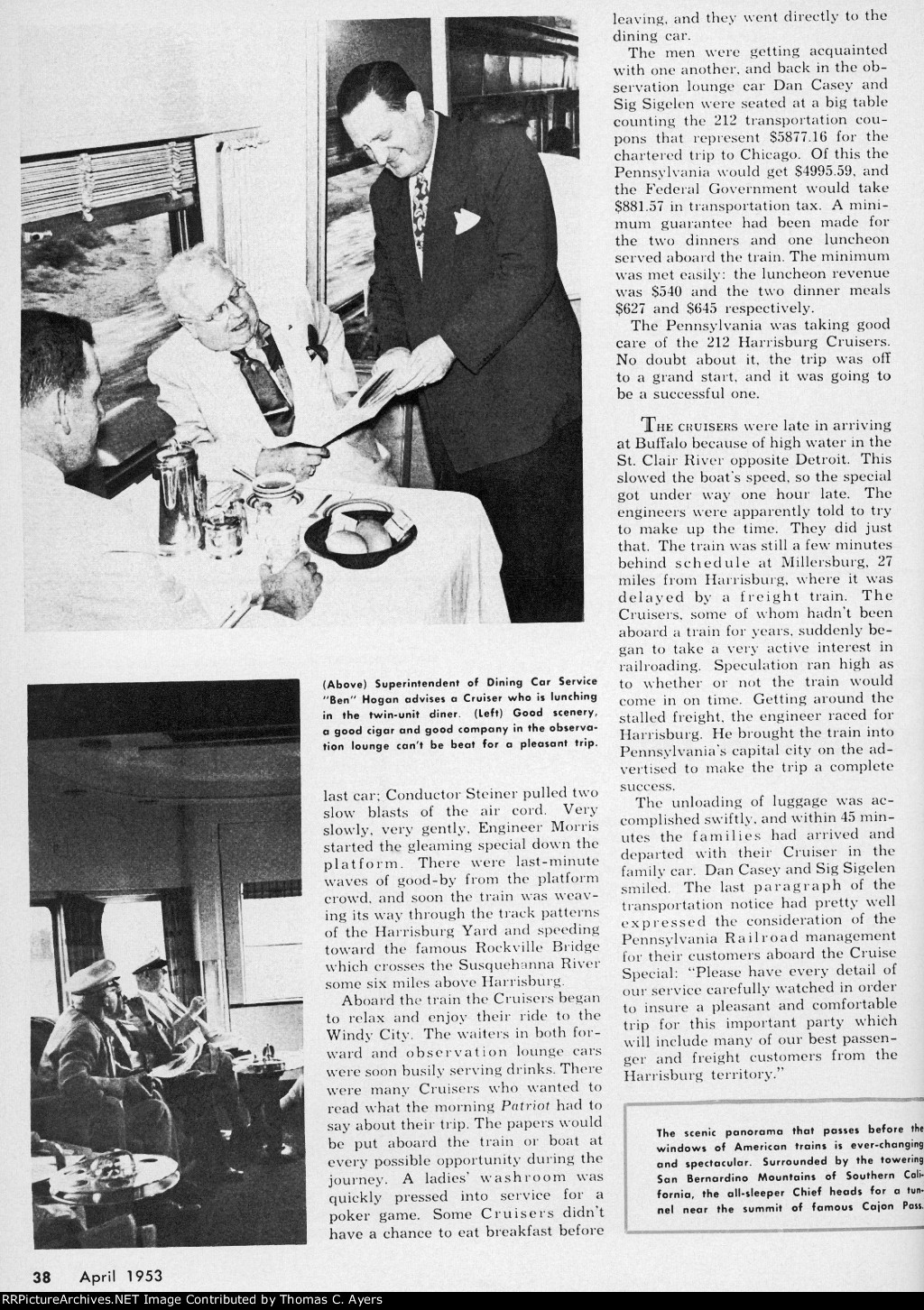 "Want To Rent A Train," Page 38, 1953