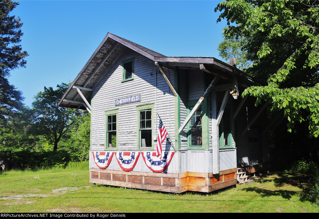 MEC Railroad Depot in Cherryfield Maine