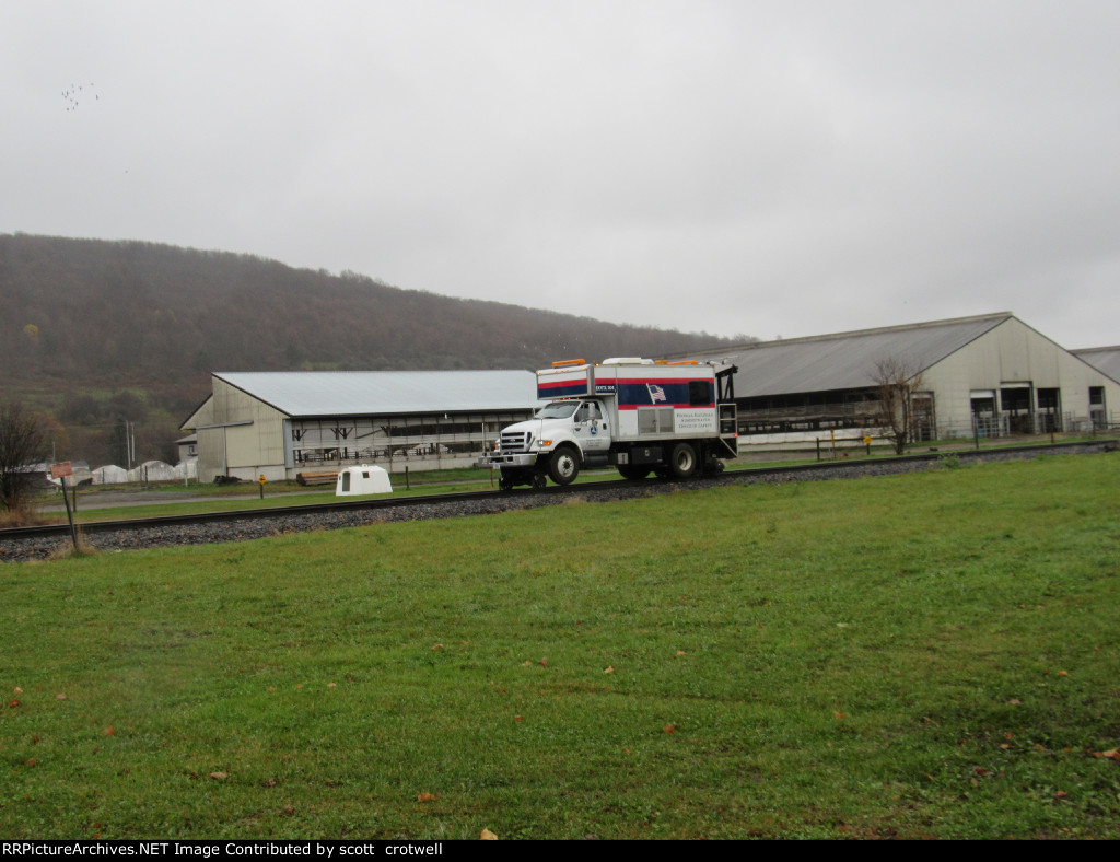 Passing by the cow barns