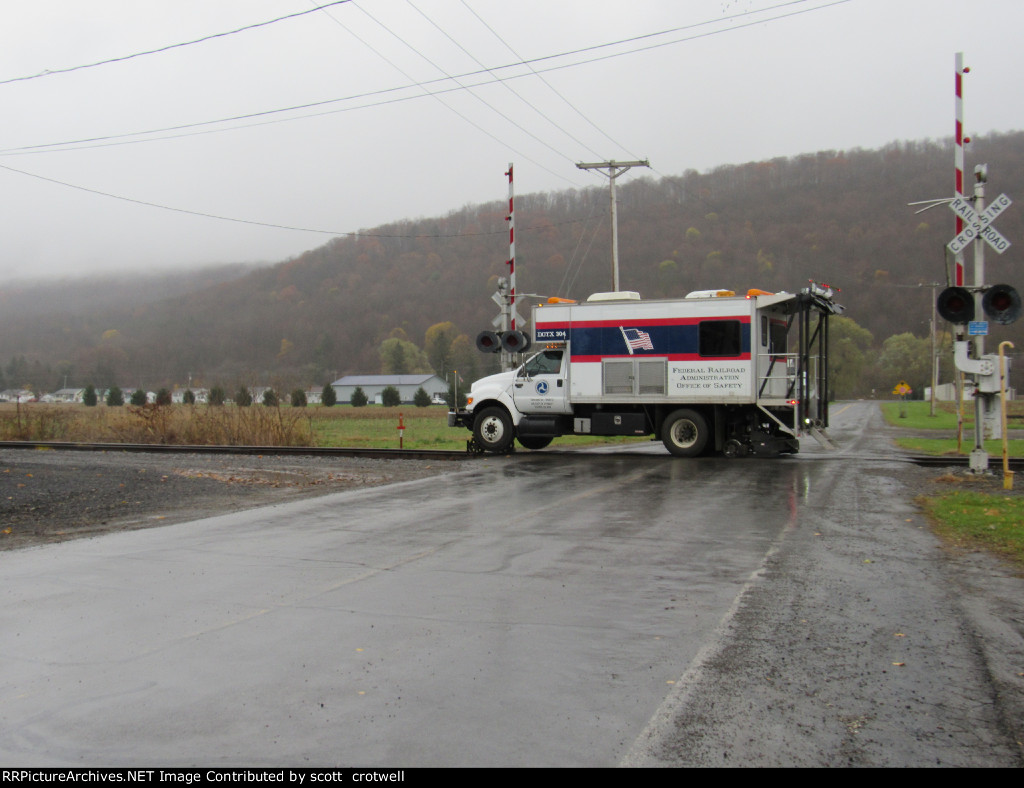 At the grade crossing
