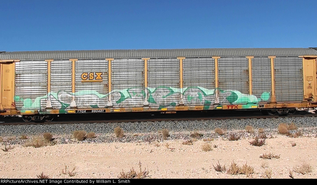 WB Unit Vehicular Flat Car Frt at Erie NV -63