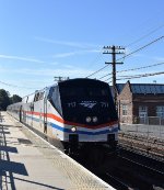 Northbound Amtrak Empire Service Train passing Irvington Station