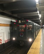 NYCMTA 2019 Vintage Holiday Train at 14th Street Station on the 8th Ave Line