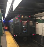 NYCMTA Holiday Vintage Train leaving W 4th Street Station.