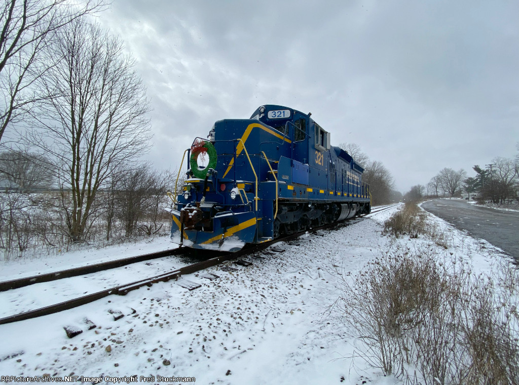 SHIX 321 still wears some of her holiday clothing.